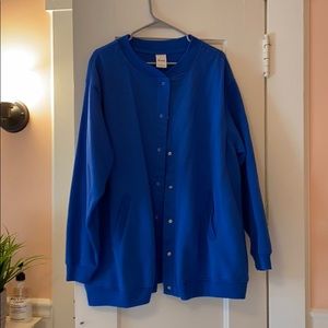 Navy blue button up sweater